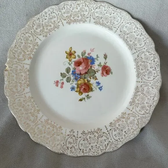 Vintage Large Keystone Canonsburg Pottery Plate Set of 2 FLAWED - Picture 3 of 4